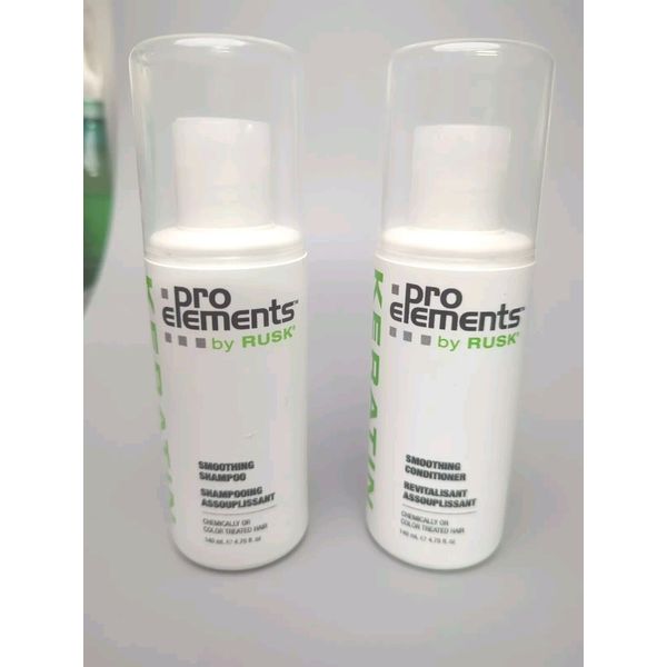 2 Pack RUSK Pro Elements Keratin Smoothing Shampoo & Conditioner 2 - 4.75 oz