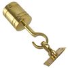 RopeServices UK 24mm Polished Brass Decking Rope Hook and Eye Plate, Deck Post End Fixing Post Fitting