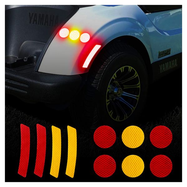 10L0L Golf Cart Reflective Stickers (Dots) Reflex Reflector Strips for Yamaha EzGo Club Car