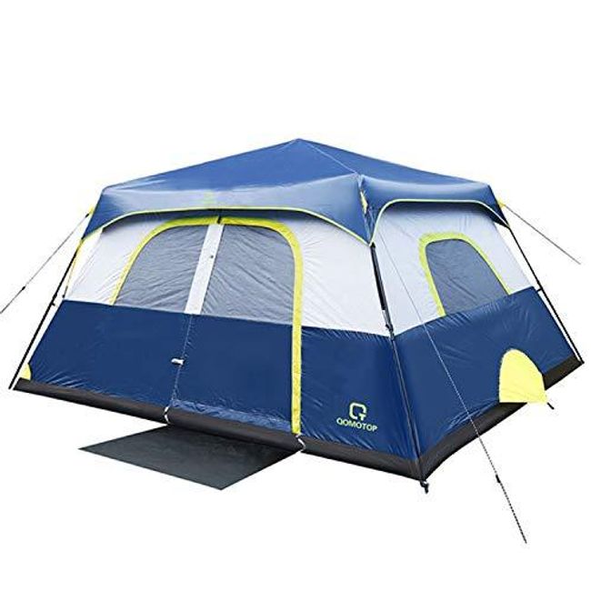 8 Person, 60 Seconds Set Up Camping Tent, Waterproof Pop Up Tent with Top Rainfly, Instant Cabin Tent, Advanced Venting Design, Provide Gate Mat