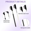 QIYUDA 2 Pack Metal Eyelash Comb Separator, Short Handle Eye Lash Comb