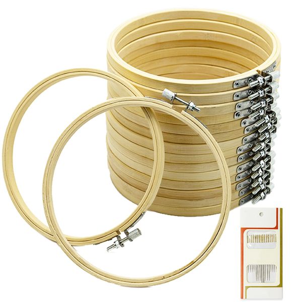 16 Pack 5 inch Mini Bamboo Circle,Embroidery Hoop Cross Stitch Hoop Ring for DIY Art Craft Handy Sewing