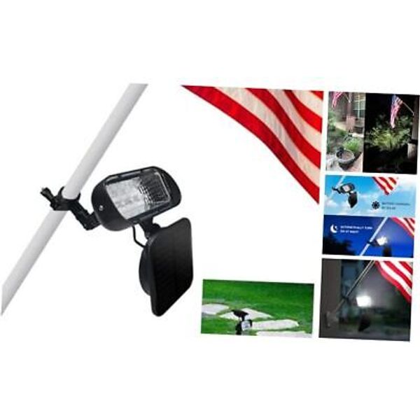 Solar Flag Pole Light, Flagpole & Landscape Spot Light Solar Powered with