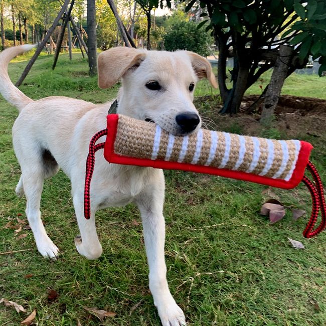 Dog Training Bite Pillow Jute Bite Toy Dog Tug Toy Durable Dog