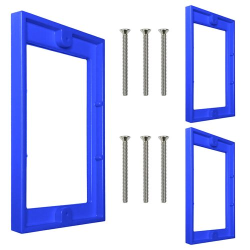 MCSDFN 3 PCS 1/4" Single Gang Outlet Box Extenders with 6 Screws - Electrical Outlet Extender Receptacle Box Extenders for Electrical Outlet Switches, Blue