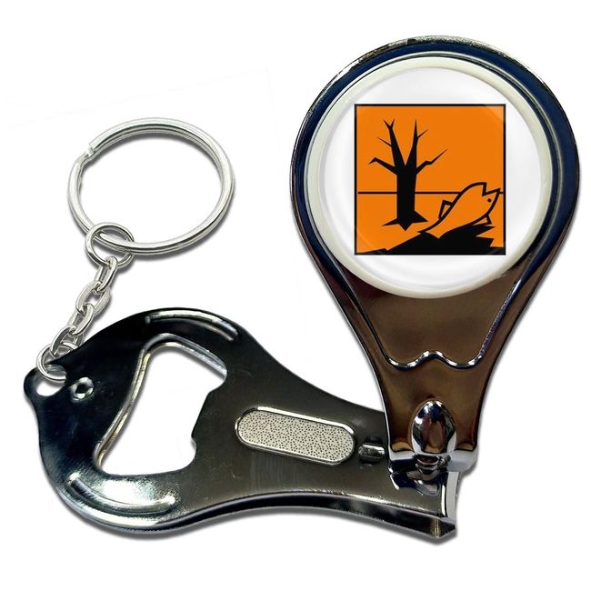 BadgeBeast.co.uk Enviromental Hazard - Key Ring Bottle Opener and Nail Clipper