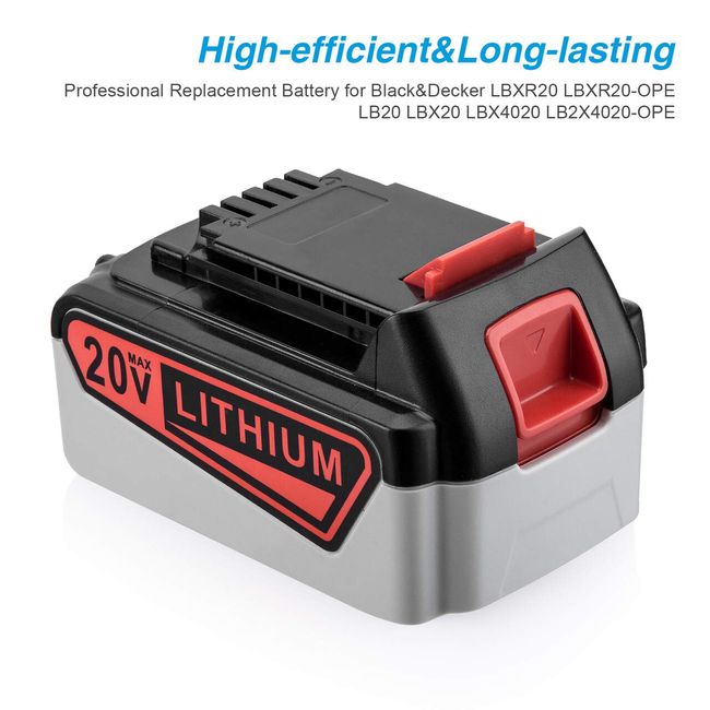 3000mAh LBXR20 Battery Replacement for Black&Decker 20V Lithium
