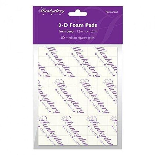 HunkyDory Crafts Foam Pads - 1mm Deep - Size 12mm x 12mm