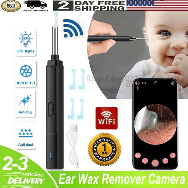 Wireless WiFi Endoscope Otoscope HD Camera Ear Wax Cleaner for iPhone Android US