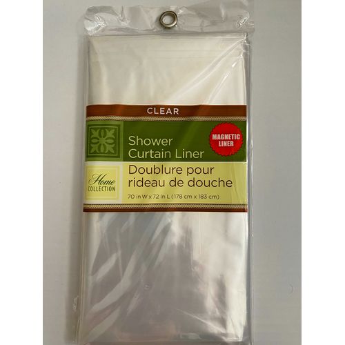 Home Collection PEVA Shower Curtain Liners, Clear 70in x 72in