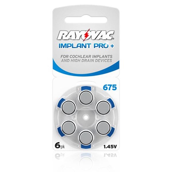 Rayovac Size 675P Cochlear Implant Hearing Aid Batteries - 60 Batteries