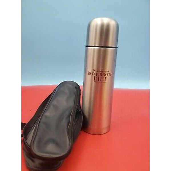 Dr.Kellyann's Stainless Steel  Flask Thermos 16oz w/Carrier Hot/Cold  New