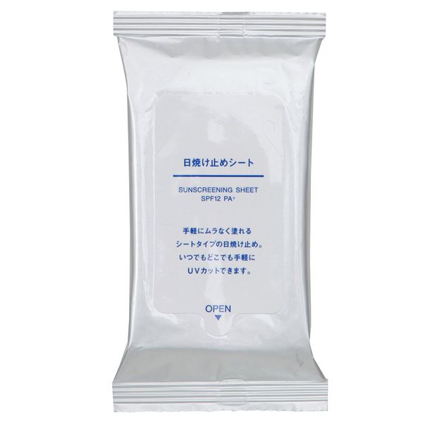 Muji Sunscreen Sheets, Pack of 12, 5.9 x 7.9 inches (150 x 200 mm), Made in Japan