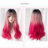 Wig, Long Wave, Curly, Mermaid Pink, Full Wig, Natural, Women's, Small Face, Fashion Wig, Heat Resistant, For Women Dressing Wig, Halloween, Net Included