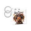 3dRose, German Wirehaired Pointer Dog with Funny Thanksgiving Message, set of 6 Key Chains