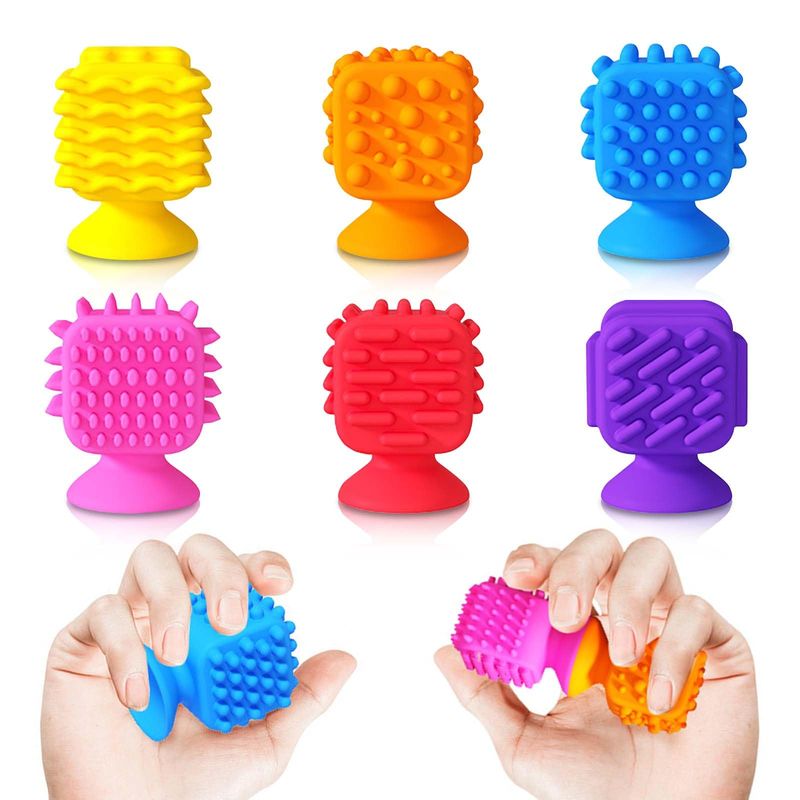 Fidget Toys Sensory Stone Kids Adults, Textured Suction Cup Toys for ...