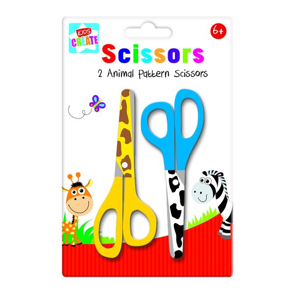 Kids Create - Children's Safety Scissors - Animal Print Arts & Crafts Scissor Set - Premium Quality - Perfect for School, Office or Home - For Arts and Crafts - Fun Activities for Kids