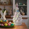 Ceramic Easter Bunny Tree Figurine w/ LED Light,Collectible Holiday Gift Decor🔥
