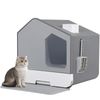 Extra Large Enclosed Cat Litter Box Pets Stain Resistant Anti-Splashing Odorless