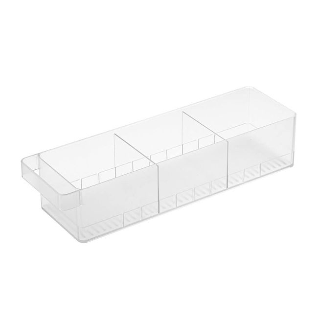 Yamazaki 5762 Refrigerator Storage Case with Partitions, White, Approx. W 14.8 x D 4.3 x H 3.2 inches (37.5 x 11 x 8.2 cm), Tower Tower Refrigerator Storage, Can Be Used Without Waste In The Back