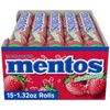 Mentos Chewy Mint Candy Roll, Strawberry, Non Melting, Party,15 Count