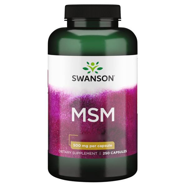 Swanson, MSM, 500mg, Methylsulfonylmethane, 250 Capsules, High-Dose, Lab-Tested, Soy-free, Gluten-free, GMO-free