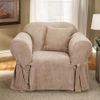 SureFit Home Décor Soft Suede Chair Cover, Polyester, Relaxed Fit, Machine Washable One Piece Taupe Color