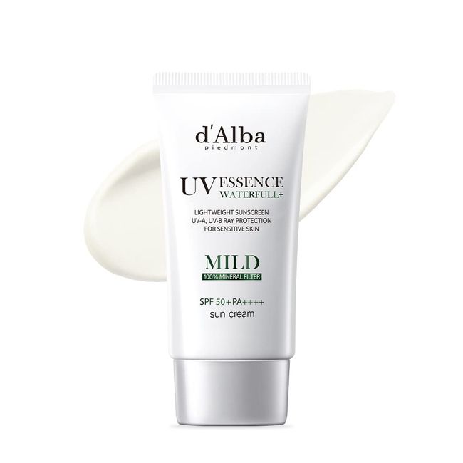d'Alba Mild Sun Cream, 1.7 fl oz (50 ml), Official Korean Product, Sensitive Skin, Primer, Sunscreen, UV Protection, Moisturizing, UV Blocking, Vegan