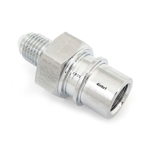 Brake Hose Male AN3 to Female 10mm x 1.25 Adaptor - Chrome - Female Inverted Flare - Fits Honda CB350F/360/400F/450K/500/550/750