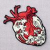 Wave and heart embroidered badge iron on or sew on patch