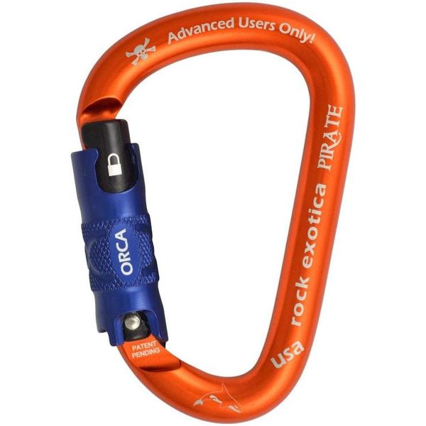 Rock Exotica Pirate Locking Carabiner - ORCA-Lock Orange