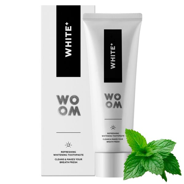 Woom White+ Whitening Toothpaste Zahnpasta zur Zahnaufhellung mit Fluorid 75 ml