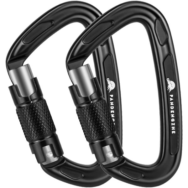 PANDENGZHE Climbing Carabiners, 25KN (5620 lbs) 3.9" Heavy Duty Carabiner Clip, Multipurpose for Rigging, Ropes, Hammocks (2pack)