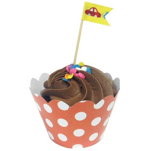 Wrapables Standard Size Polka Dots Cupcake Wrappers (Set of 20), Orange