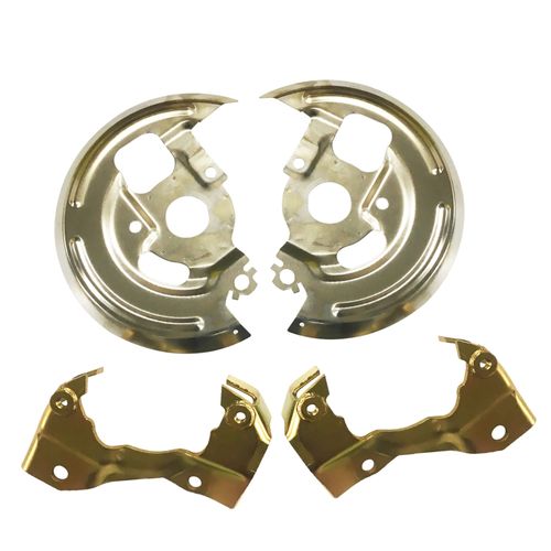 kipa Disc Brake Caliper Brackets + Backing Plates Dust Shields for GM 1964-1972 A Body (Steel, Metallic, 1.5 inches, MOUNT BRACKET, Powder Coated)