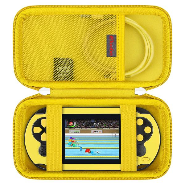 Elonbo Carrying Case Compatible with TaddToy 16 Bit Handheld Game Console for Kids Adults, Classic Retro Video Games Travel Storage Cover Bag, Portable Electronic Game Player Organizer Holder, Yellow