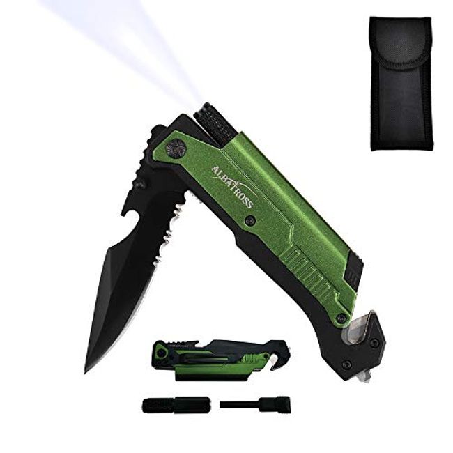 7 PC Green Tactical Hunting Survival Knife Sword Set