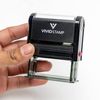 Vivid Stamp Initial and Date (Pen Pointing Down) Self Inking Rubber Stamp (Black Ink) - Q-200