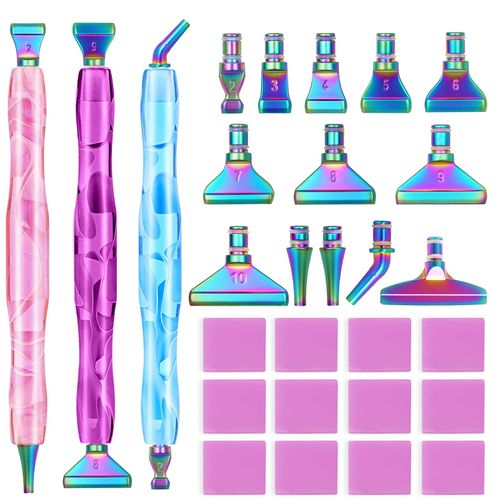 ZYNERY 40 PCS Diamond Painting Pens Kit, 13 PCS Stainless Steel Tips for Diamond Painting Accessories with 12 Clay, Diamond Art Pens 5D Diamond Painting Tools for DIY Craft (Gradient Color)