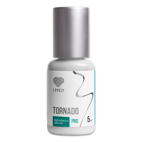 LOVELY Wimpernkleber TORNADO - ultraschneller Kleber, Trocknungszeit: SOFORT - 8 Wochen Haftkraft, sehr beständig | für professionelle Wimpernverlängerung, Lash Extension Glue | 5ml, Schwarz