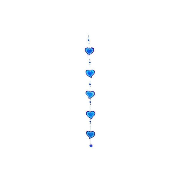 RUNADI String of Hearts Hanging Suncatcher Multi-colour Home and Garden Ornament (Purple/Blue)