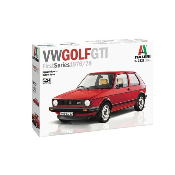 Italeri 3622S 3622S-1:24 VW Golf GTI Rabbit, Model Building, Construction Kit, Stand Model Making, Crafts, Hobby, Glueing, Plastic Kit, Detailed Unpainted,Unvarnished