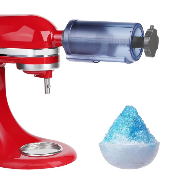 Ice Shaver Attachment for KitchenAid Stand Mixer- Efficient Shaved Ice Maker, High Production Shave Ice Machines, Essential Mixer Parts & Accessories with 8 Molds - By Aooaid