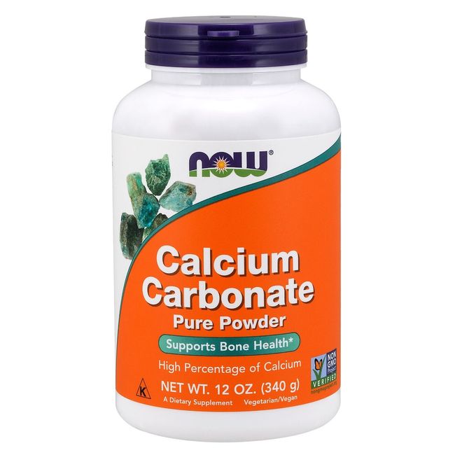 NOW Foods Calcium Carbonate Powder, 600 mg, 12 oz.