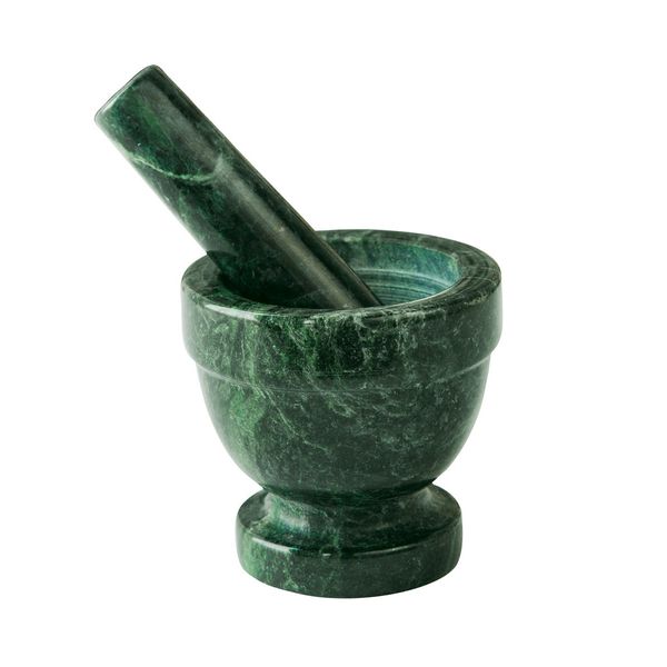 Fox Run Marble Mortar and Pestle, Green , 3"