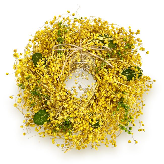 [2023 mamawreath] Mimosa Style Wreath, Spring Wreath, Mother's Day Gift, Entrance, All Seasons, Flowers, Yellow Color, S Size: 6.7 ft (19 m) (Diameter x Thickness) WR-17 (S, Yellow)