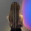 EZ PEACH Hair Extensions Kira Kira Colorful Crystal Chain Barrette Hair Ornament Wig Extension One Touch 50cm Easy Installation Party Colorful Dance Recital Cultural Festival Sports Festival Event Festival (Rainbow 2in1)