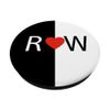 R love W letters Heart Black & White monogram initial design PopSockets Swappable PopGrip