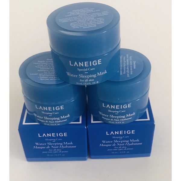 LANEIGE Water Sleeping Mask 'Korean Glass Skin' 10ml Each 2 With Box 1 With Out