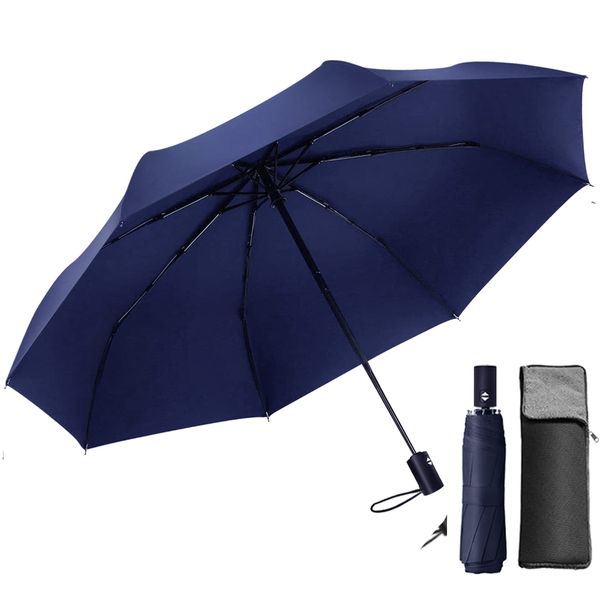 flinelife Men's Folding Umbrella, 2022 Release, One-click Automatic Open/Close, 9.2 oz (260 g), Ultra Lightweight, 8 Ribs, Foldable, Unisex, Water Repellent, Quick Drying, Strong Wind Resistance, Portable, Super Absorbent Umbrella Cover Included, （8本骨）_24